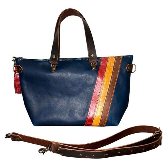 The 70’s Bowler Bag in Indigo Blue - Picture 2 of 7